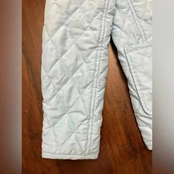 Lilly Pulitzer Quilted Jacket Size 14 Light Blue Printed Lining Preppy Southern - Picture 9 of 12